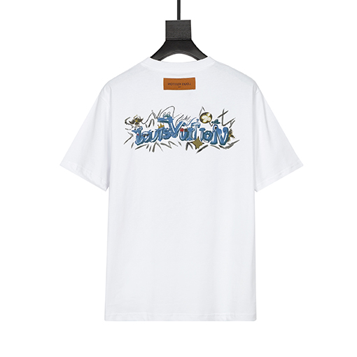 ルイヴィトン バックカスタムレザータグ半袖Tシャツ