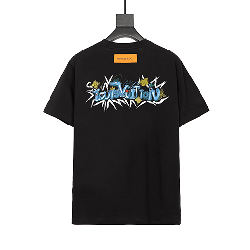 ルイヴィトン バックカスタムレザータグ半袖Tシャツ