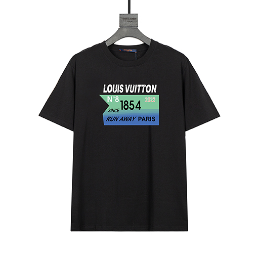 ルイヴィトンスーパーコピー  バックカスタムレザータグファッション半袖Tシャツ