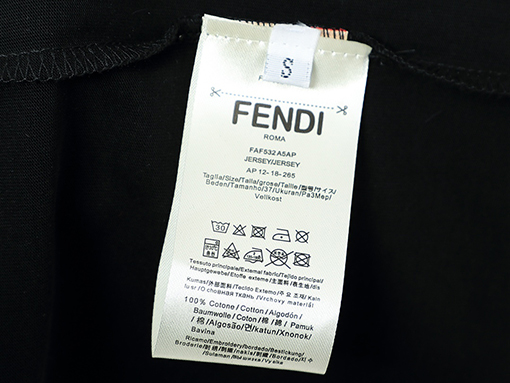 フェンディスーパーコピー  クラシックな刺繍ロゴアルファベット半袖Tシャツ
