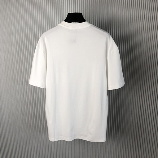 プラダ 新しいアルファベットの革の半袖Tシャツ