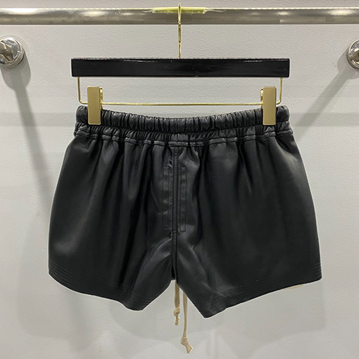 リックオウエンスコピー  PU レザーストレッチポケット ショートパンツ