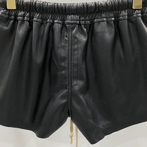 リックオウエンスコピー  PU レザーストレッチポケット ショートパンツ