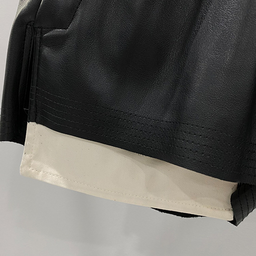 リックオウエンスコピー  PU レザーストレッチポケット ショートパンツ