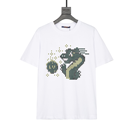ルイヴィトンスーパーコピー  バックカスタムレザータグ半袖Tシャツ