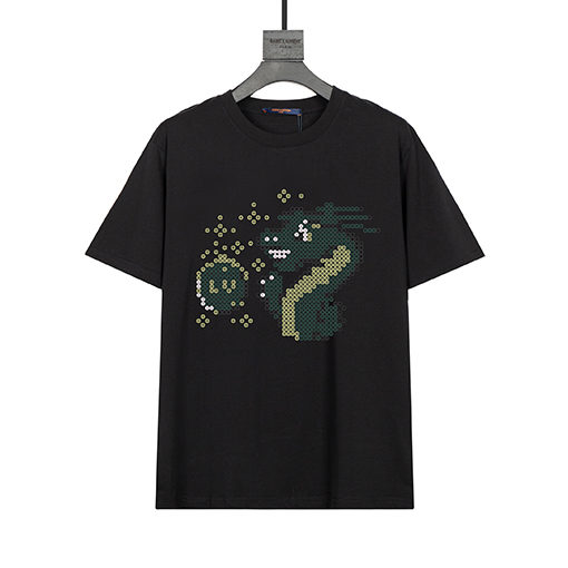 ルイヴィトンスーパーコピー  バックカスタムレザータグ半袖Tシャツ