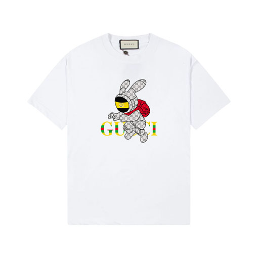 グッチコピー  ロゴプリントラックリブファッション半袖Tシャツ
