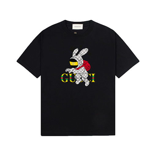 グッチコピー  ロゴプリントラックリブファッション半袖Tシャツ