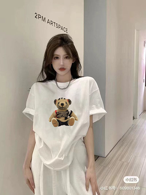 バーバリー ファッションくまプリント半袖Tシャツ