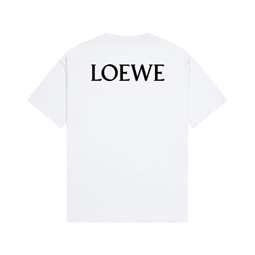 ロエベ  ロゴプリントショートリブファッションスリーブTシャツ