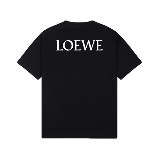 ロエベ  ロゴプリントショートリブファッションスリーブTシャツ