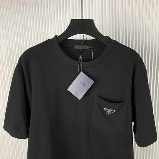 プラダ 新しいポケット逆三角鉄半袖Tシャツ