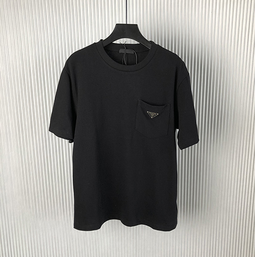 プラダ 新しいポケット逆三角鉄半袖Tシャツ
