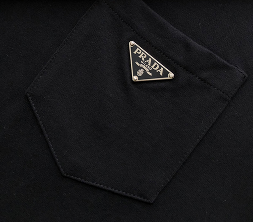 プラダ 新しいポケット逆三角鉄半袖Tシャツ