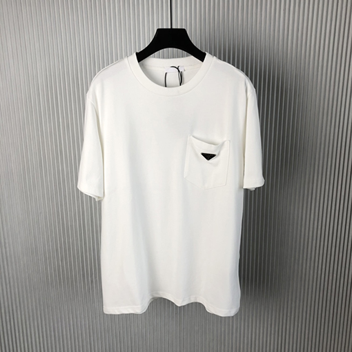 プラダ 新しいポケット逆三角鉄半袖Tシャツ
