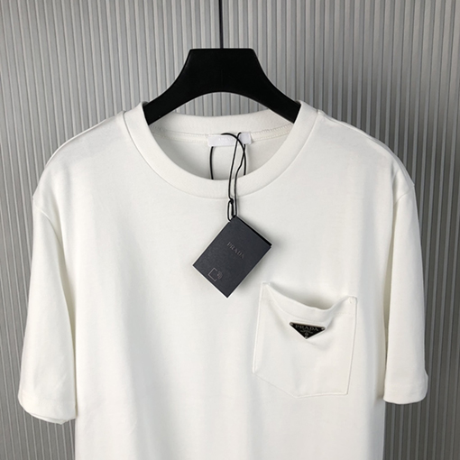 プラダ 新しいポケット逆三角鉄半袖Tシャツ