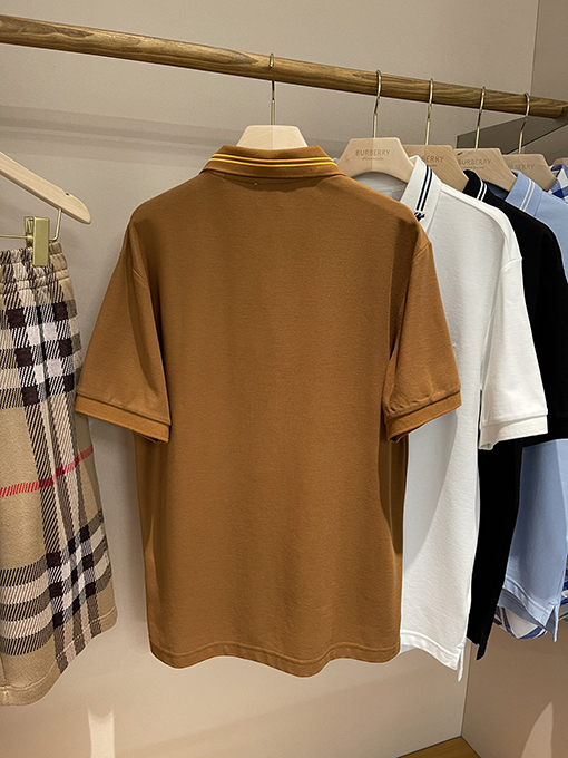 バーバリー クラシックな ロゴ刺繍ファッション半袖ポロシャツ