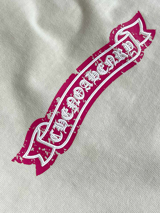 クロムハーツ レザーロゴフォームラウンドネック半袖Tシャツ