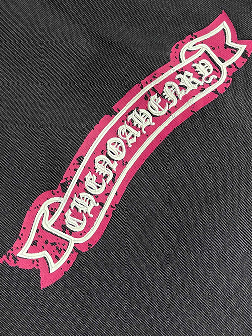クロムハーツ レザーロゴフォームラウンドネック半袖Tシャツ