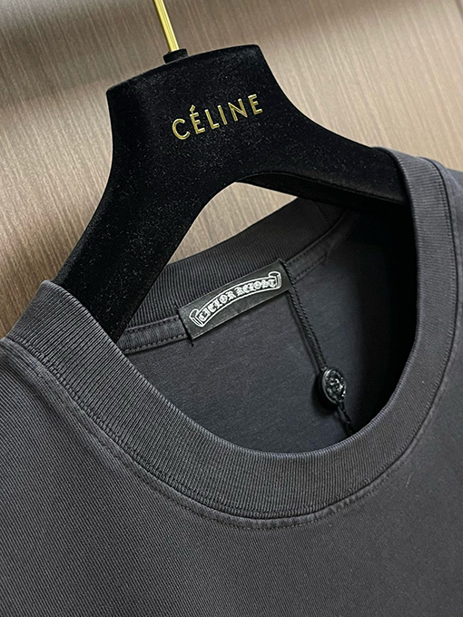 クロムハーツコピー レザーロゴ発泡ファッション半袖Tシャツ