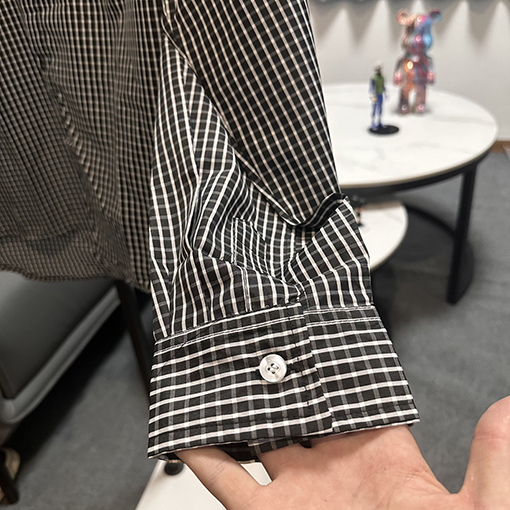 バレンシアガスーパーコピー シングルブレストチェックシャツ