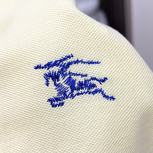 バーバリー 新しい乗馬騎士ロゴ刺繍ビーズメッシュ半袖ポロシャツ