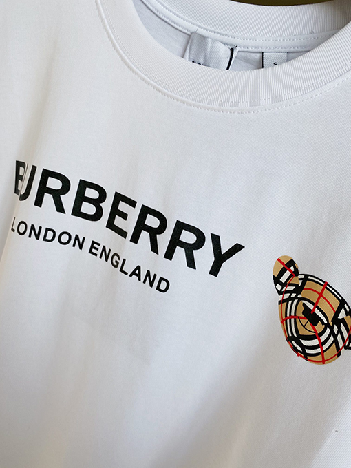 バーバリーコピー マイクロプリントくまの綿ルーズ半袖Tシャツ