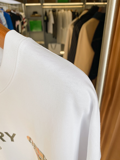 バーバリーコピー マイクロプリントくまの綿ルーズ半袖Tシャツ