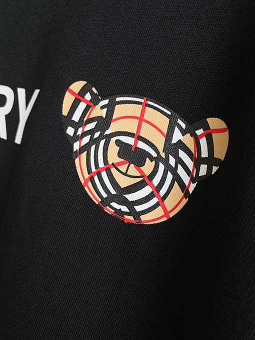 バーバリーコピー マイクロプリントくまの綿ルーズ半袖Tシャツ