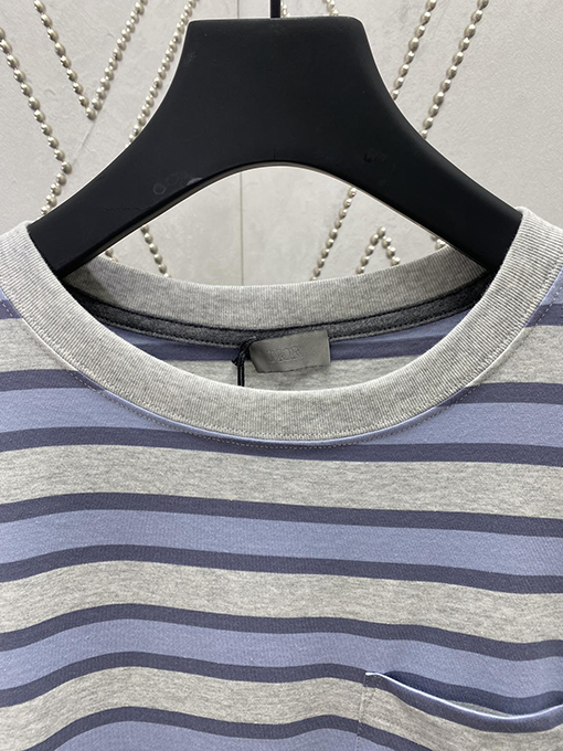 ディオール  新しいヴィンテージスタイルのストライプ柄半袖Tシャツ