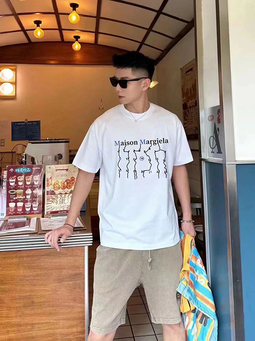 マルタンマルジェラ アルファベットロゴプリント半袖Tシャツ