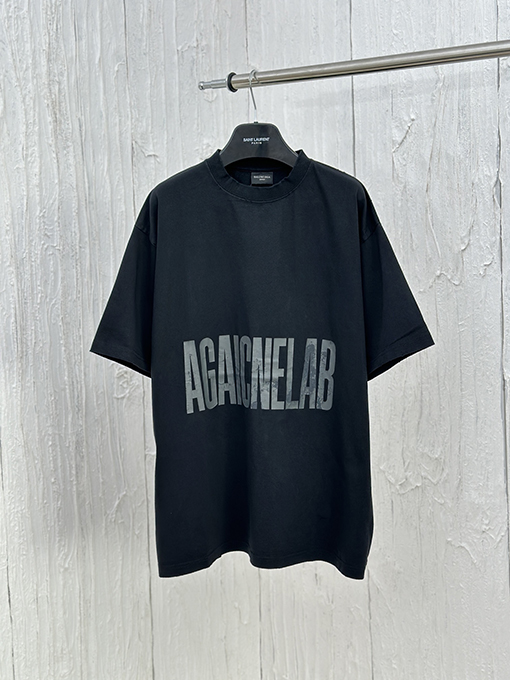 バレンシアガコピー 新しい逆字脱色プリント半袖Tシャツ