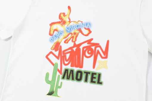 ルイヴィトンスーパーコピー  ロゴ刺繍クラシックラウンドネック半袖Tシャツ
