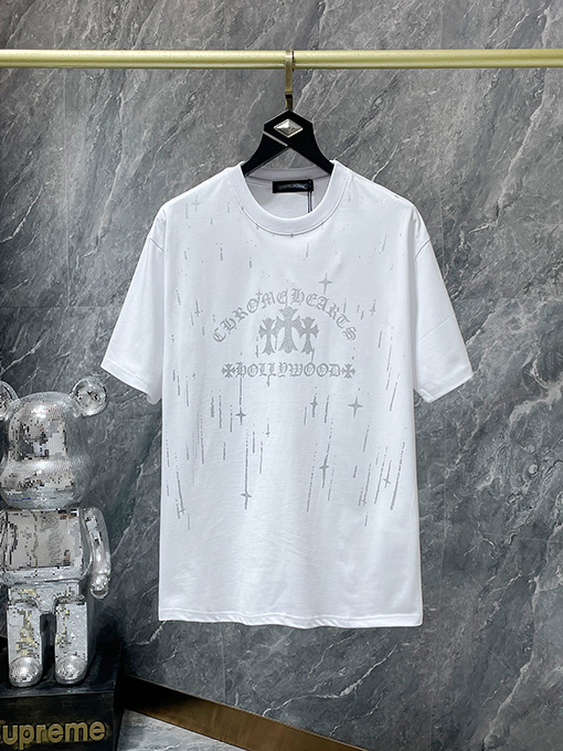 クロムハーツコピー スプラッシュクロスサンスクリット満天星半袖Tシャツ