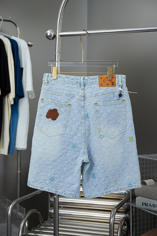 ルイヴィトンコピー コラボレーションカラー刺繍デニムパンツ