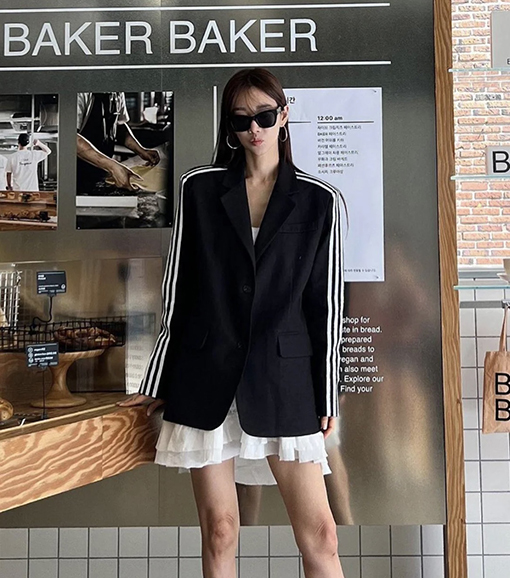 Balenciaga X Adidas ラペルのシングルブレストスーツ