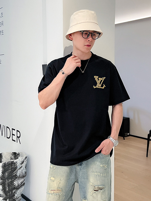 ルイヴィトン  パターンロゴクルーネック半袖Tシャツ
