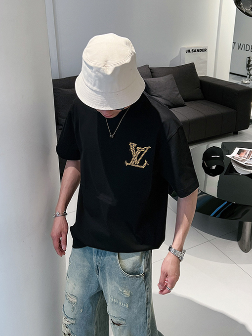 ルイヴィトン  パターンロゴクルーネック半袖Tシャツ