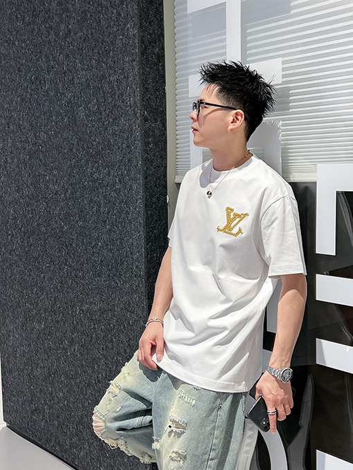 ルイヴィトン  パターンロゴクルーネック半袖Tシャツ