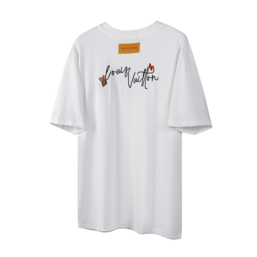 ルイヴィトン アルファベットロゴ刺繍半袖Tシャツ
