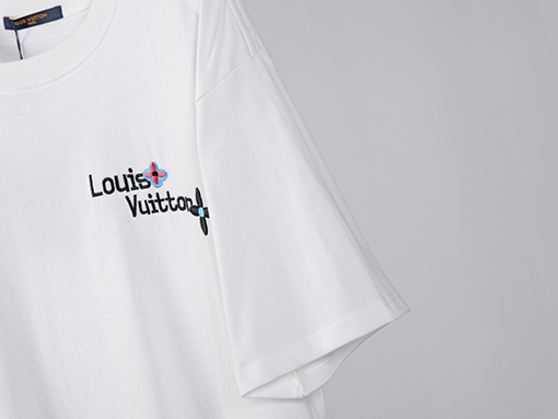 ルイヴィトン アルファベットロゴ刺繍半袖Tシャツ
