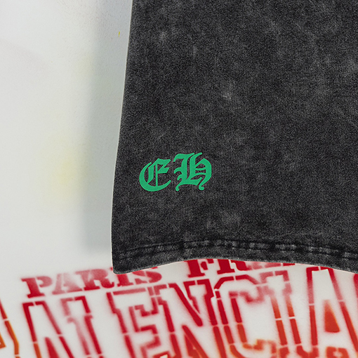 クロムハーツコピー クラシックなサンスクリットプリント半袖Tシャツ