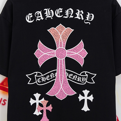 クロムハーツスーパーコピー  ぼかしプリントロゴ半袖Tシャツ