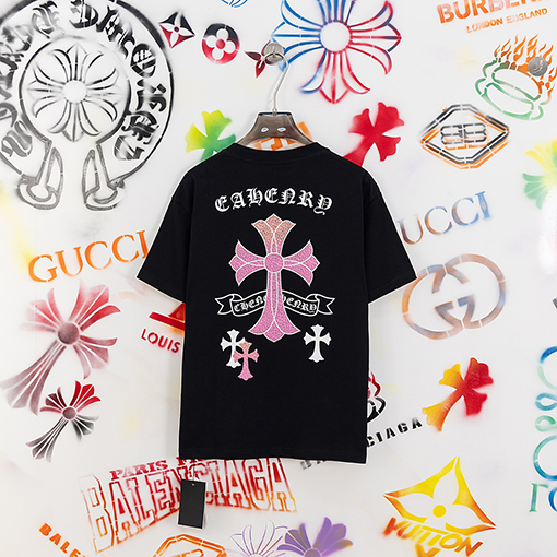 クロムハーツスーパーコピー  ぼかしプリントロゴ半袖Tシャツ