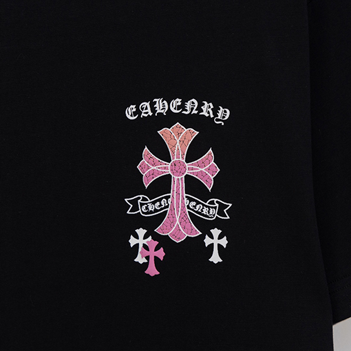 クロムハーツスーパーコピー  ぼかしプリントロゴ半袖Tシャツ
