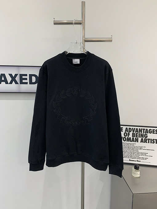 バーバリー オークリーフアルファベットプリントクルーネックパーカー