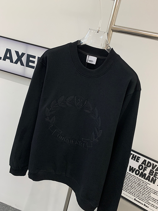 バーバリー オークリーフアルファベットプリントクルーネックパーカー