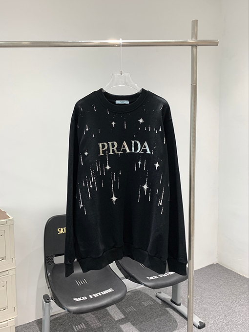 プラダ PRADAレターエレメントプリントクルーネックパーカー