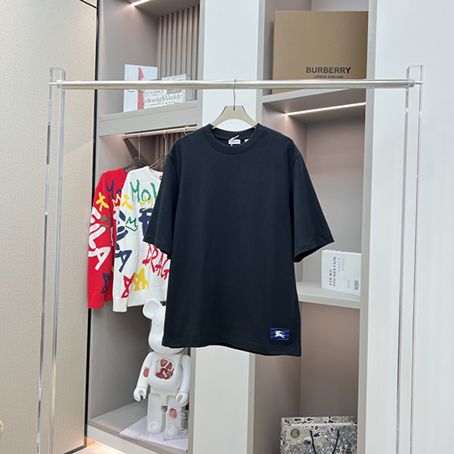 バーバリーコピー 馬術騎士軍馬ラベリングネック半袖Tシャツ