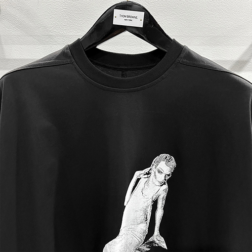 リックオウエンス  プリントマーメイドウォッシュ半袖Tシャツ